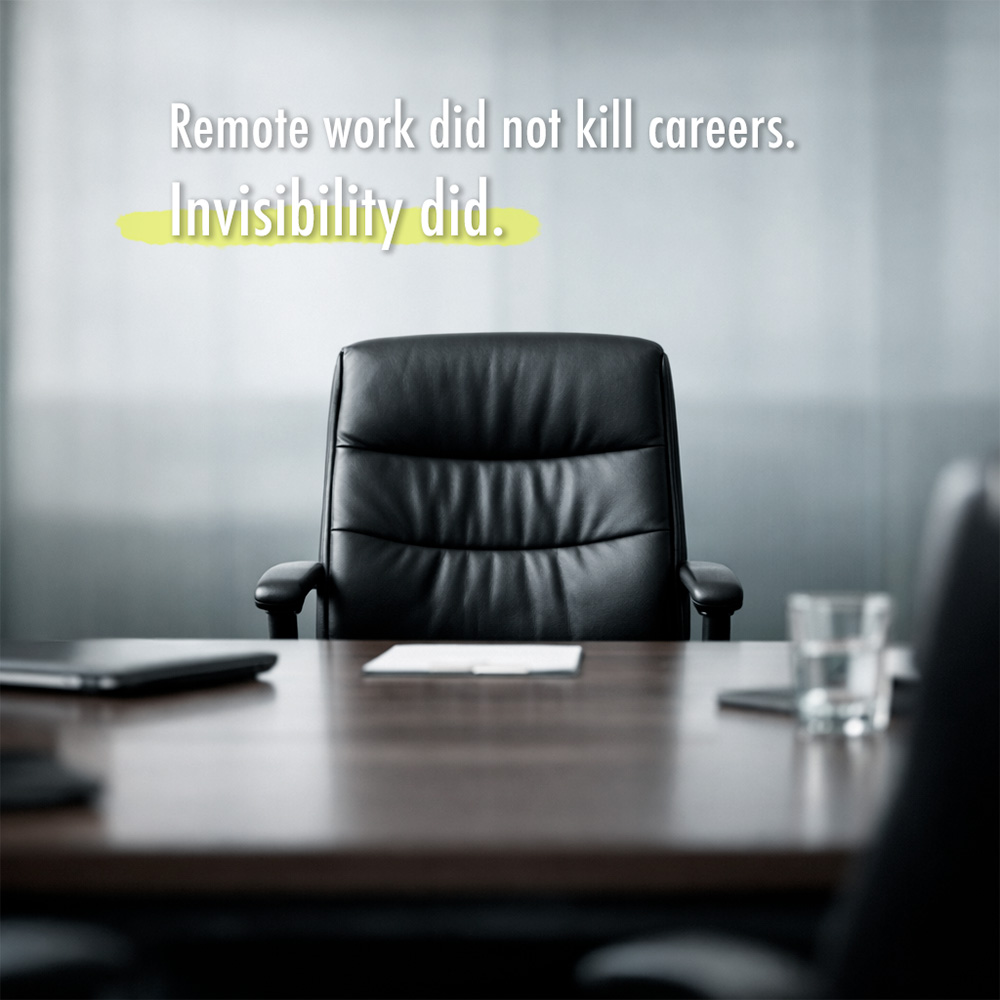 Remote work did not kill careers. Invisibility did.