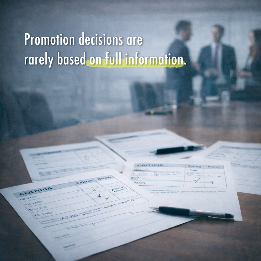 Promotion decisions are rarely based on full information.