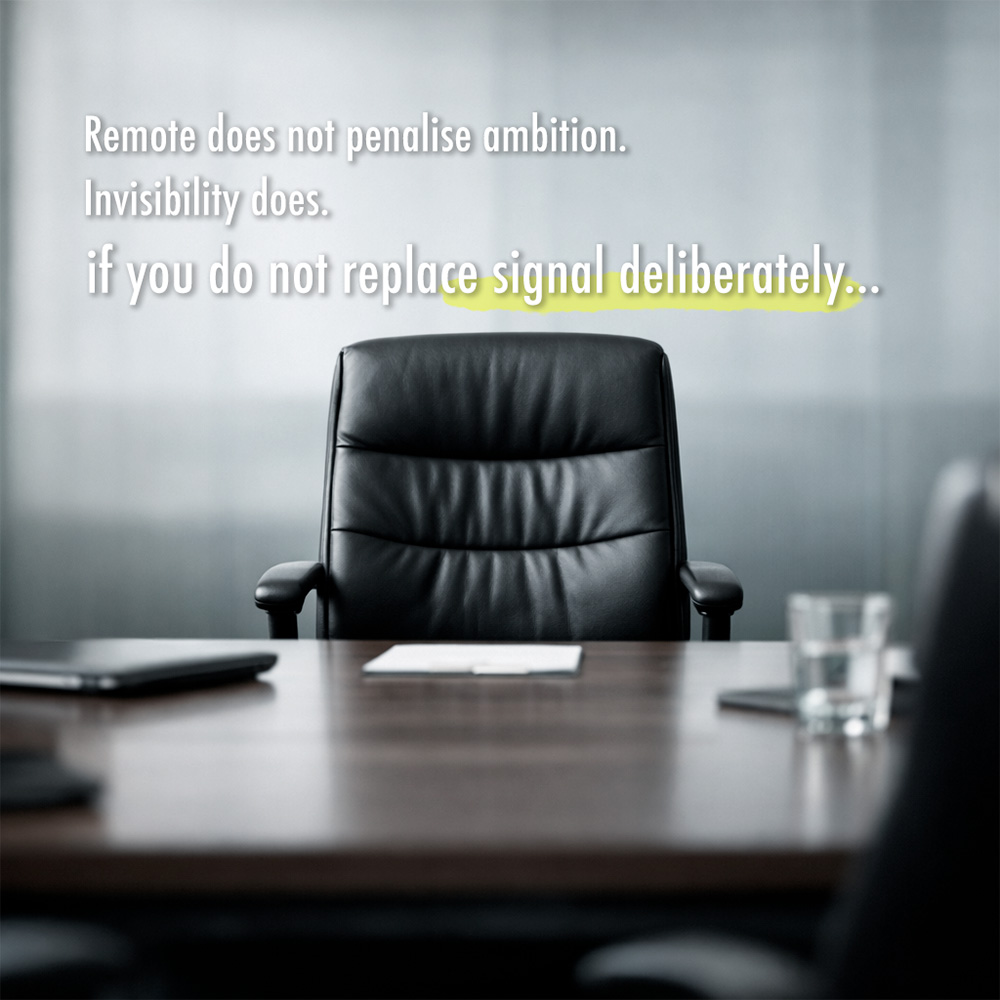 Remote does not penalise ambition. Invisibility does. if you do not replace signal deliberately…